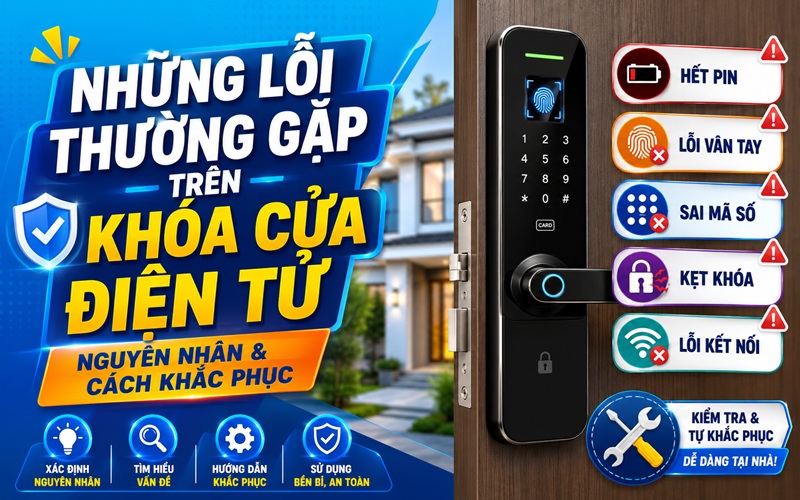 những lỗi thường gặp trên khóa cửa điện tử